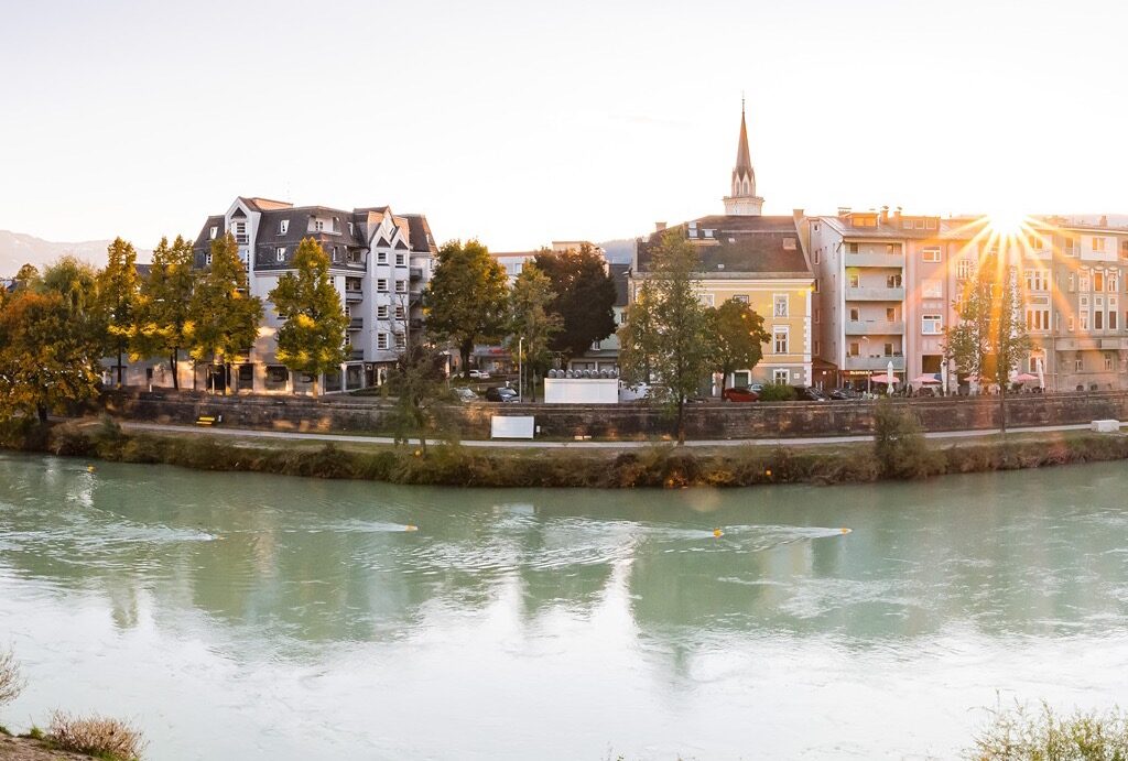 View of Villach and River Drau