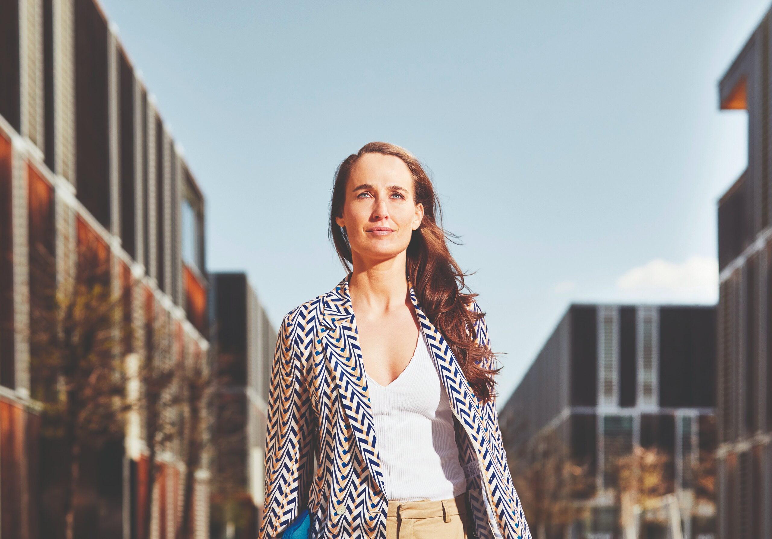 Woman standing in the business center in Lakeside Park